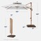 Best Choice Products 10ft Square Woodgrain Pattern 2-Tier Outdoor Solar LED Cantilever Umbrella w/ Base